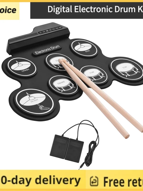 Conjunto de Bateria Eletrônica Portátil com USB