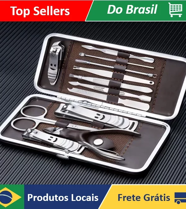 Kit Cortador De Unha Manicure Portatil Estojo Pinca Tesoura