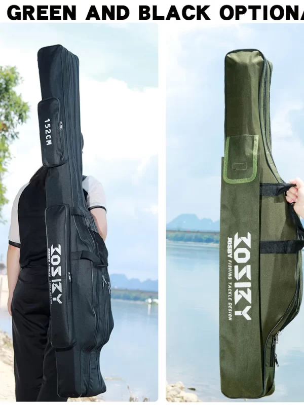 Dobrável Pesca Tackle Sacos, caso zipado, bolsa de armazenamento, suporte para vara de pesca, pano Oxford, 60 cm, 100 cm, 122 cm, 150 cm, 152 cm, 180cm - Image 4