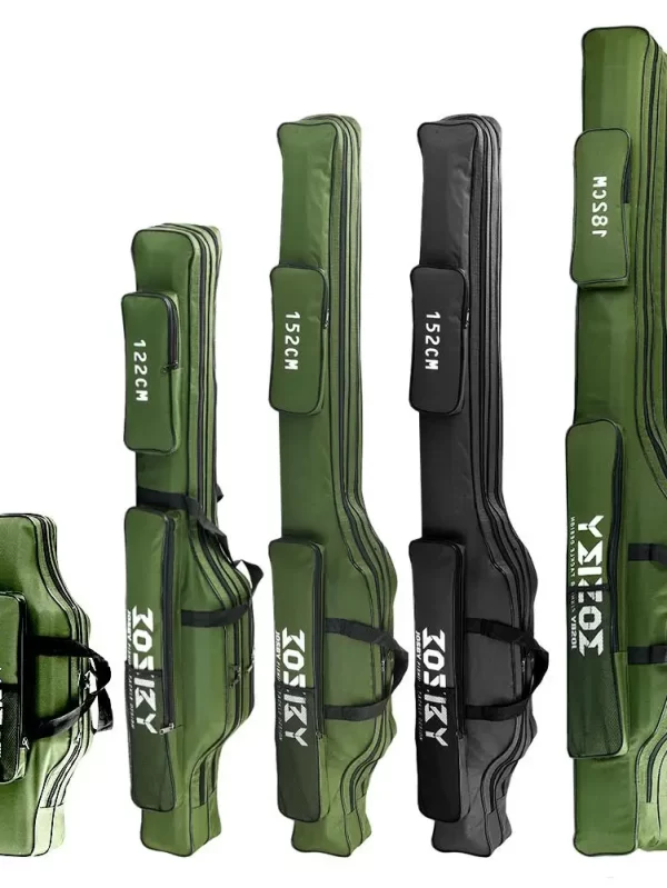Dobrável Pesca Tackle Sacos, caso zipado, bolsa de armazenamento, suporte para vara de pesca, pano Oxford, 60 cm, 100 cm, 122 cm, 150 cm, 152 cm, 180cm