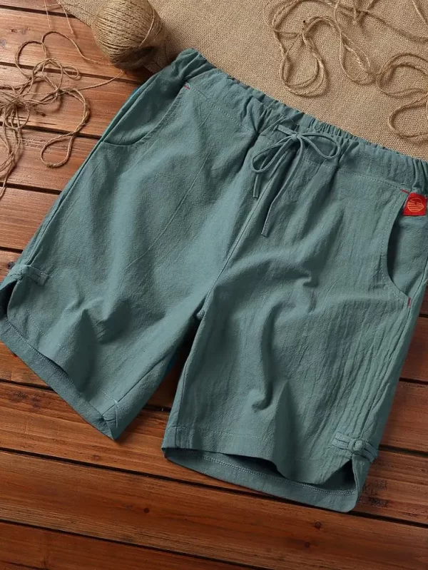 Shorts casuais soltos masculinos, de linho de algodão, respirável, curto hip-hop, plus size, masculino, verão, novo - Image 4