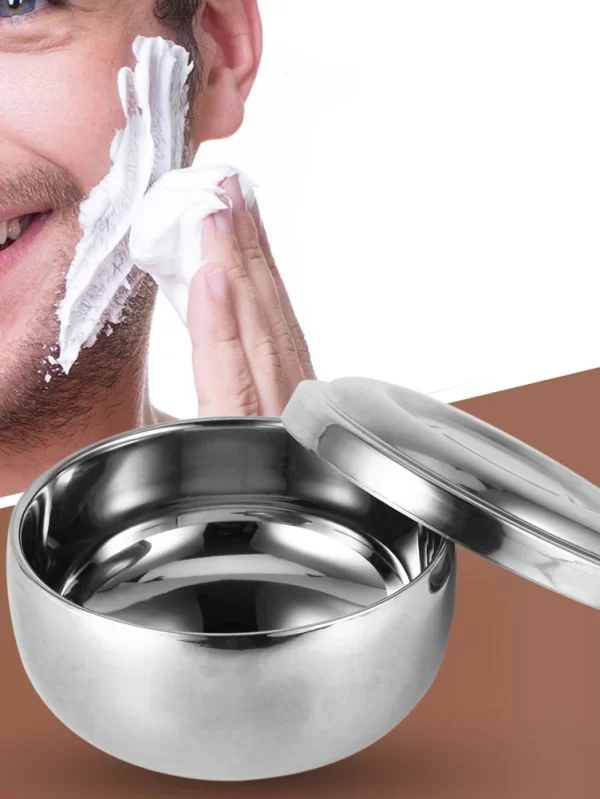 1pc clássico liga de sabão de barbear tigela com tampa para homens segurança barbear creme caneca barbeiro facial barba limpeza recipiente presente dos homens