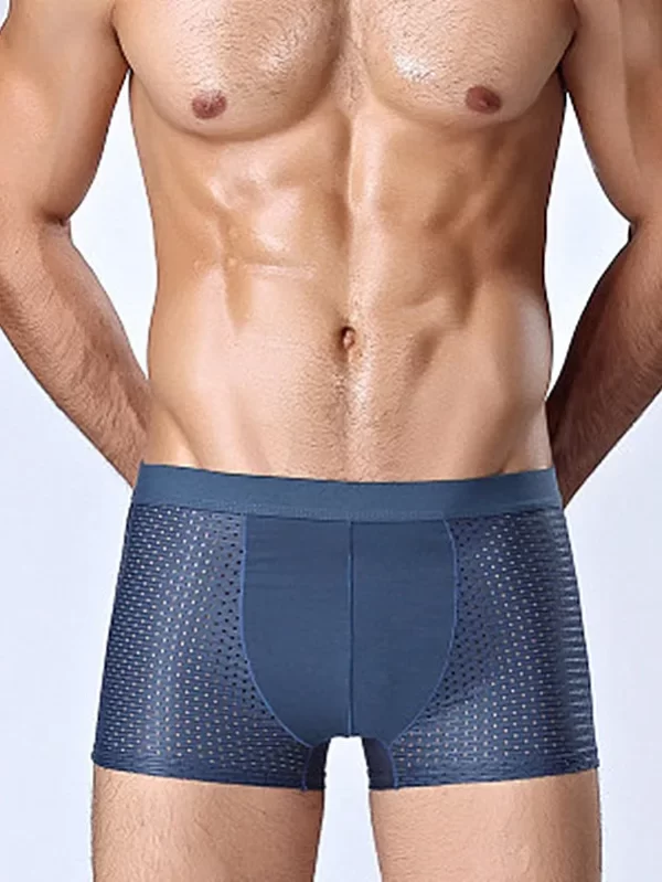 Cuecas masculinas respirável boxer fibra de bambu, cuecas masculinas, cuecas mesh, calcinhas plus size, 5XL, 6XL, 7XL, 8XL, 4pcs - Image 5