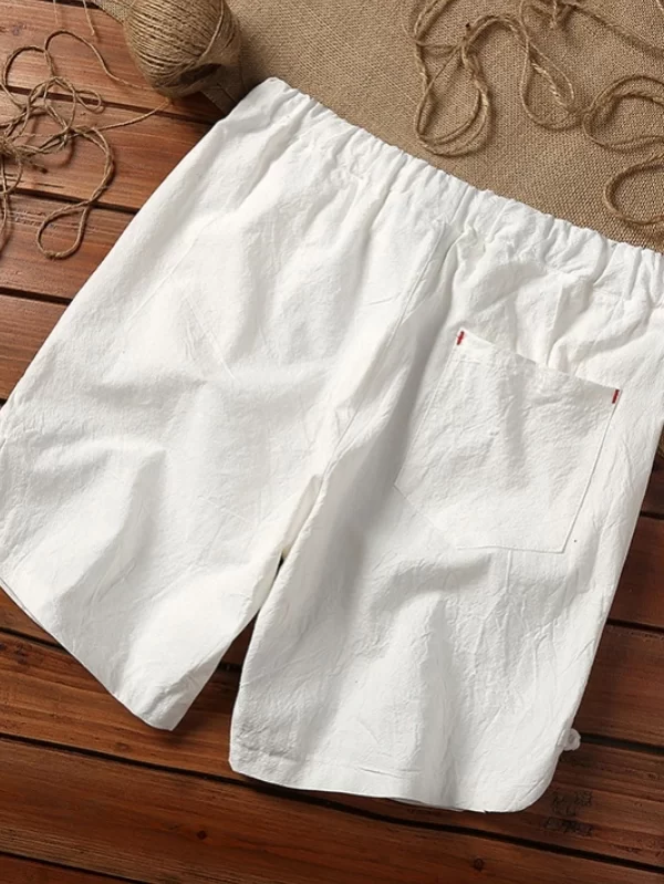 Shorts casuais soltos masculinos, de linho de algodão, respirável, curto hip-hop, plus size, masculino, verão, novo - Image 2