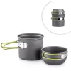 Portátil Ultraleve Camping Pots Panelas Set, Outdoor Cozinhar Louça, Caminhadas, Trekking, Piquenique, Pesca, Montanhismo