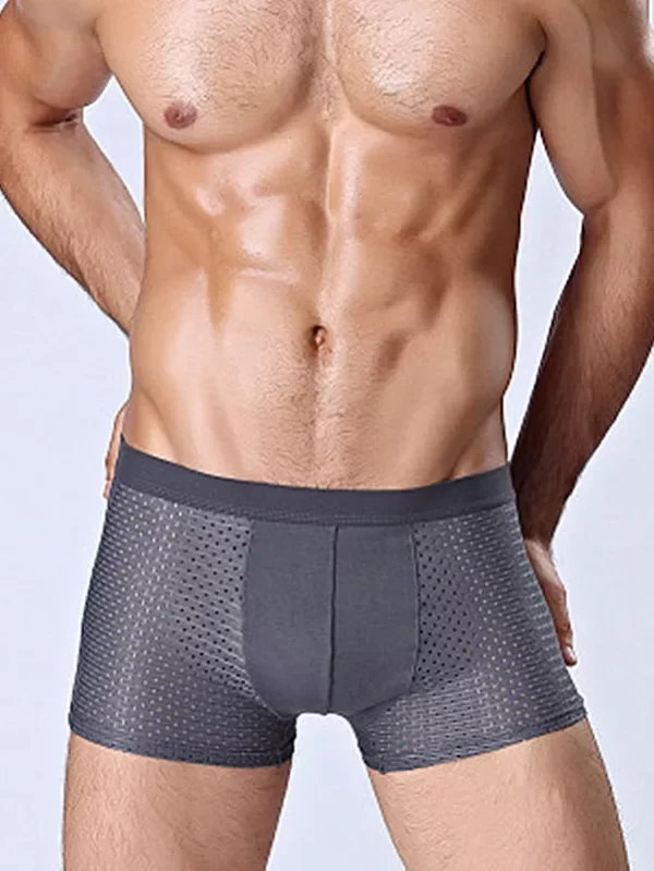 Cuecas masculinas respirável boxer fibra de bambu, cuecas masculinas, cuecas mesh, calcinhas plus size, 5XL, 6XL, 7XL, 8XL, 4pcs - Image 6