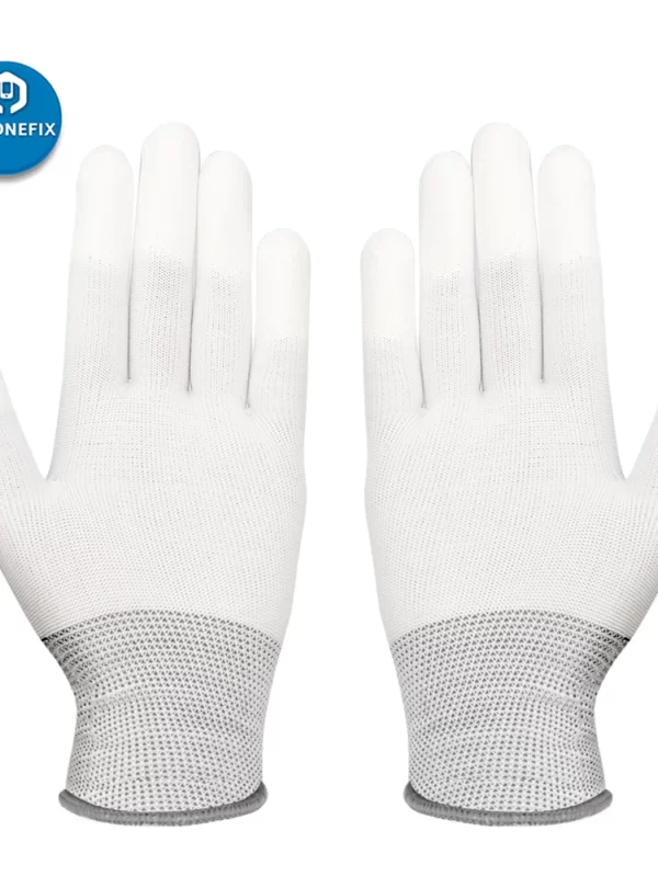 2pcs Anti Static Gloves ESD Electronic Welding Work Nylon Fiber Gloves Pu Finger Coated Finger PC Antiskid for Finger Protection