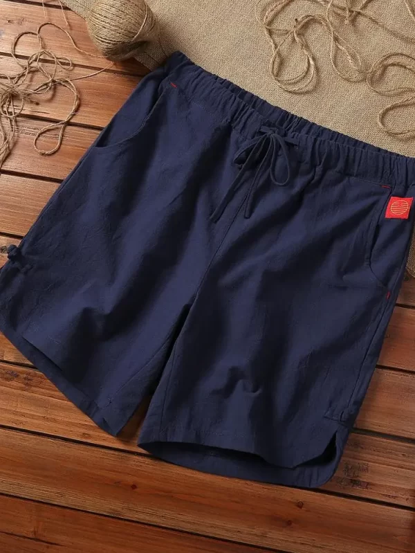 Shorts casuais soltos masculinos, de linho de algodão, respirável, curto hip-hop, plus size, masculino, verão, novo - Image 6