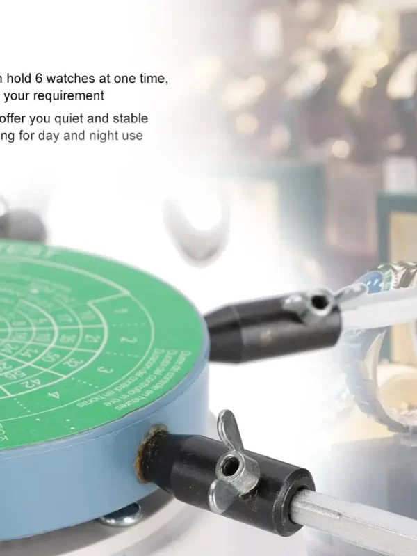 Professional Alloy Mechanical Watch Test Winder Machine Automatic Watches Testing Repairing Tools Hold 6 Watches EU Plug 220V - Image 6