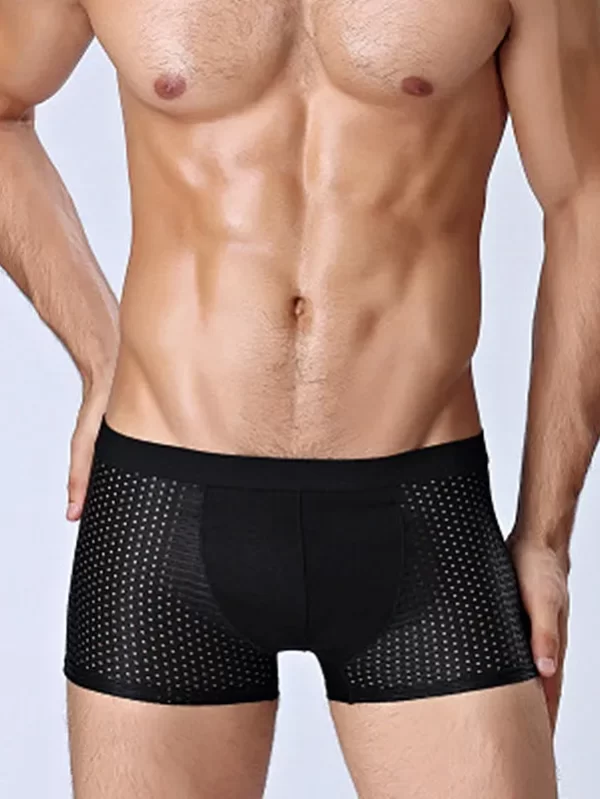 Cuecas masculinas respirável boxer fibra de bambu, cuecas masculinas, cuecas mesh, calcinhas plus size, 5XL, 6XL, 7XL, 8XL, 4pcs - Image 4