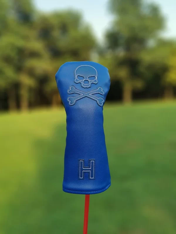 Crânio golf club head cover conjunto, capa de motorista crânio, fairway capa de madeira, mista cue cover, couro golfe madeira capa - Image 6