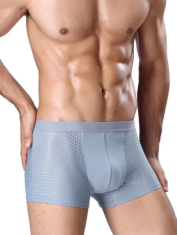 Cuecas masculinas respirável boxer fibra de bambu, cuecas masculinas, cuecas mesh, calcinhas plus size, 5XL, 6XL, 7XL, 8XL, 4pcs - Image 3