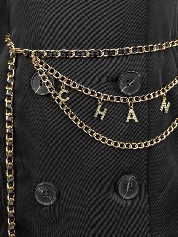 Metal Chain Cintos para Mulheres, Flower Pendant, Jeans Suit, Dress Waist Chain, Feminino Luxury Brand, Designer Accessories, Fashion - Image 2