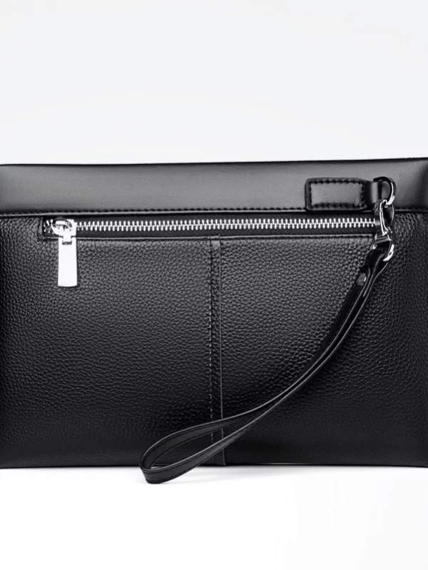 Embreagem de couro de vaca genuína para homens, bolsa de pulso carteira de negócios de moda - Image 3