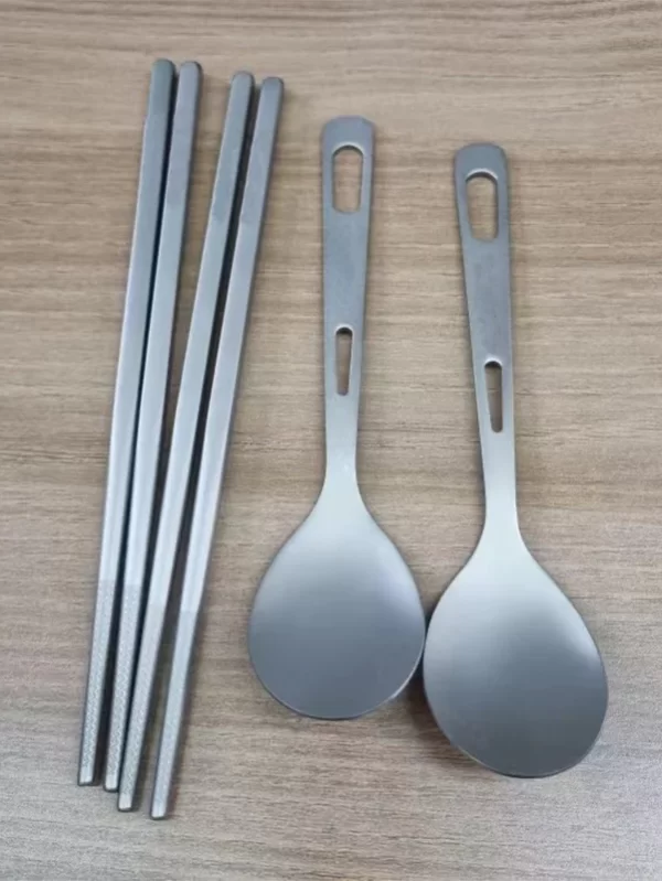 Pure Titanium fosco Tableware Set, montanhismo ao ar livre, piquenique, Camping, faca portátil, fácil de lavar, garfo, colher, pauzinhos - Image 5