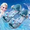 Disney Girl's Fashion Princess Sandals Shoes Frozen Princess Elsa Children's Shoes Girls Baby Blue Flat Shoes Performance Shoes