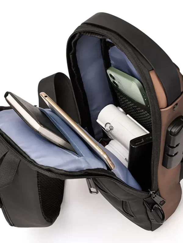 Bolsa de Ombro Anti-Roubo Multifuncional para Homens, USB, Designer, Crossbody, Viagem, Sling, Messenger Pack, Peito, Masculino, Marca de Luxo - Image 6