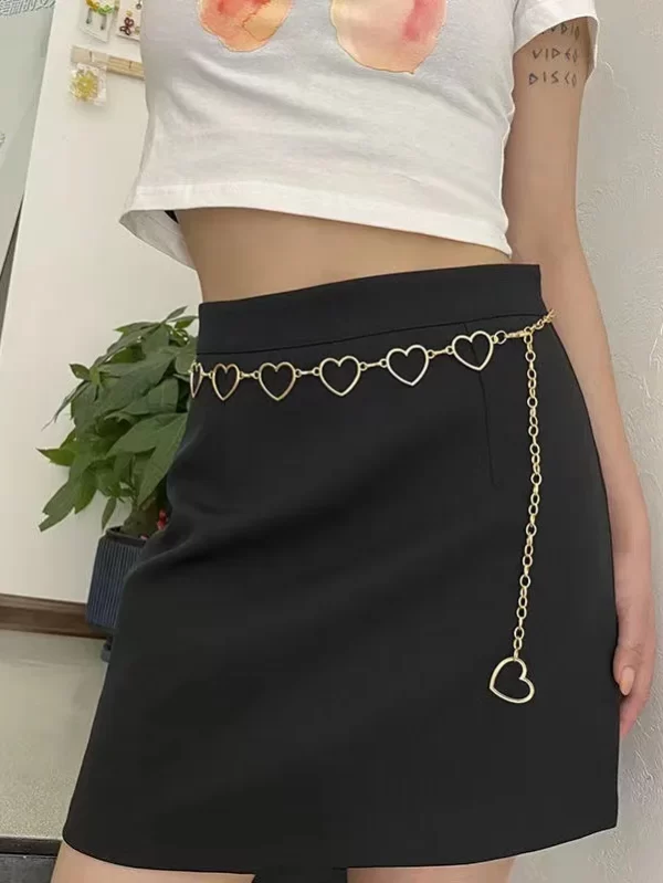 Corrente metálica de cintura fina para mulheres, corrente corporal pingente, simples e versátil, acessórios de vestido, moda
