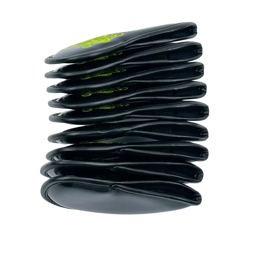 9 pçs/set couro do plutônio com homem de ferro bordado golf club iron head cover 4/5/6/7/8/9/p/a/s - Image 4