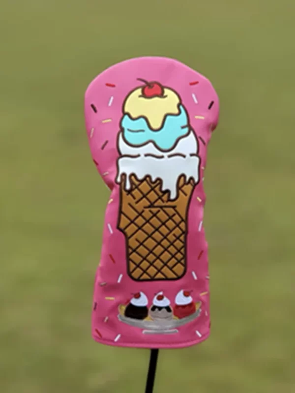 Ice Cream Design Tampa De Madeira De Golfe, Híbrido Motorista Fairway, À prova d'água Protector Set, Durable Golf Putter Head Club Capas - Image 3