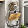 Wall-Mounted Pot Lid Rack, sem perfuração Prateleira de armazenamento de cozinha, Multi-funcional Home Organizer, Knife Block Holder