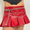 Cinto de cintura feminino, estilo punk hip hop, cintos ocidentais vaqueira, borla ajustável, acessórios do corpo, moda feminina