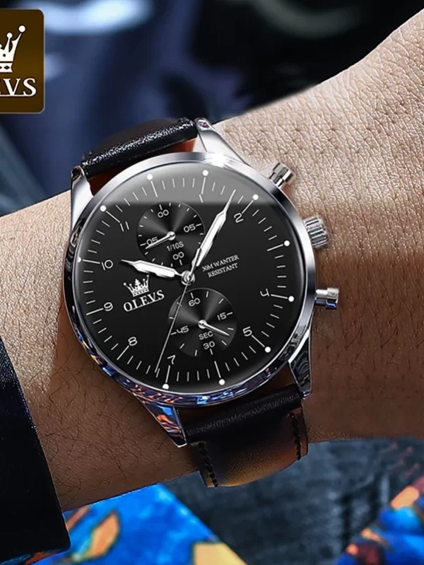 OLEVS Watches for Men Original Brand Quartz Luxury Business Men's Watch Waterproof Luminous Date Fashion Chronograph Wristwatch - Image 4