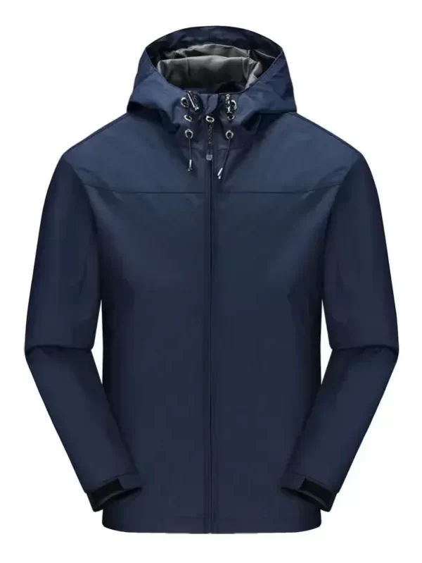 Autumn Winter Men's Thin Hooded Windbreaker Coat Windproof Waterproof Outdoor Jackets Men's Tactical Clothing - Image 3