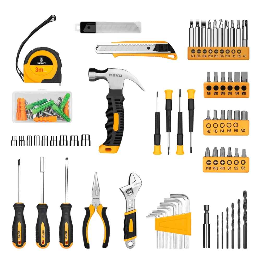 DEKO DKMT126 Power Tool Combo Kits with 8V Cordless Drill,Home Household DIY Hand Tool Kits，10MM 3/8'' Keyless Chuck - Imagem 3