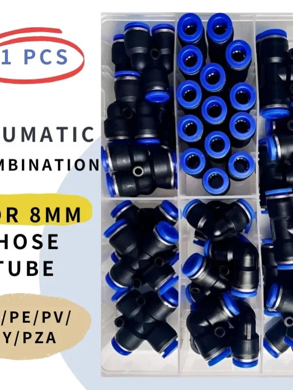 Boxed 41 PCs PU-8/PE-8/PZA-8/PY-8/PV-8/PG-8/PK-8 Pneumatic Fitting Kit 8mm Outer Diameter of the Hose Pipe Tube Air Connectors