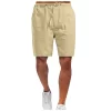 Roupa de linho para homens Calças de linho natural Confortável contemporâneo, Bolso de linho macio, Cor sólida, Qualidade