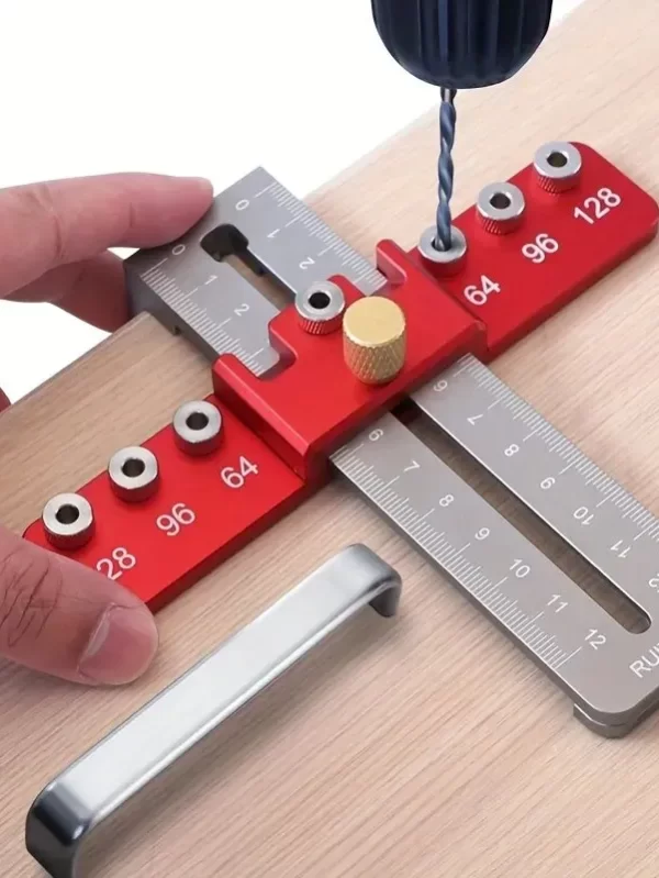 3PCS Cabinet Hardware Jig Kit Woodworking Drawer Door Handle Jig Adjustable Drill Guide Mounting Tool for Knobs Handles Pulls