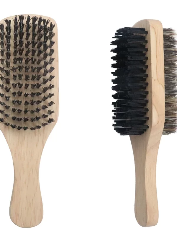 Escova de barbear de cerdas de javali para homem barbeiro portátil escova natural para barba limpeza facial ferramentas de bigode eco friendly 1pc - Image 2