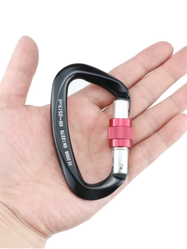 Mosquetão D-Shape Buckle Segurança Screw Lock, portão com mola, alumínio, ao ar livre, Kits de montanhismo, escalada, 25kN - Image 3