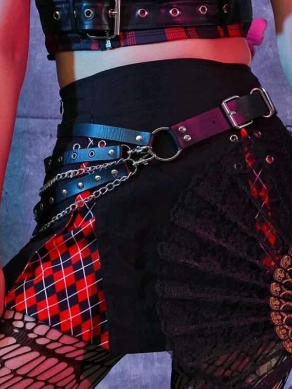 Punk Goth Tassel Corset Belt para Mulheres, Black Female Cadeia de Cintura Ajustável de Alta Qualidade, Rivet Inlay Cummerbunds