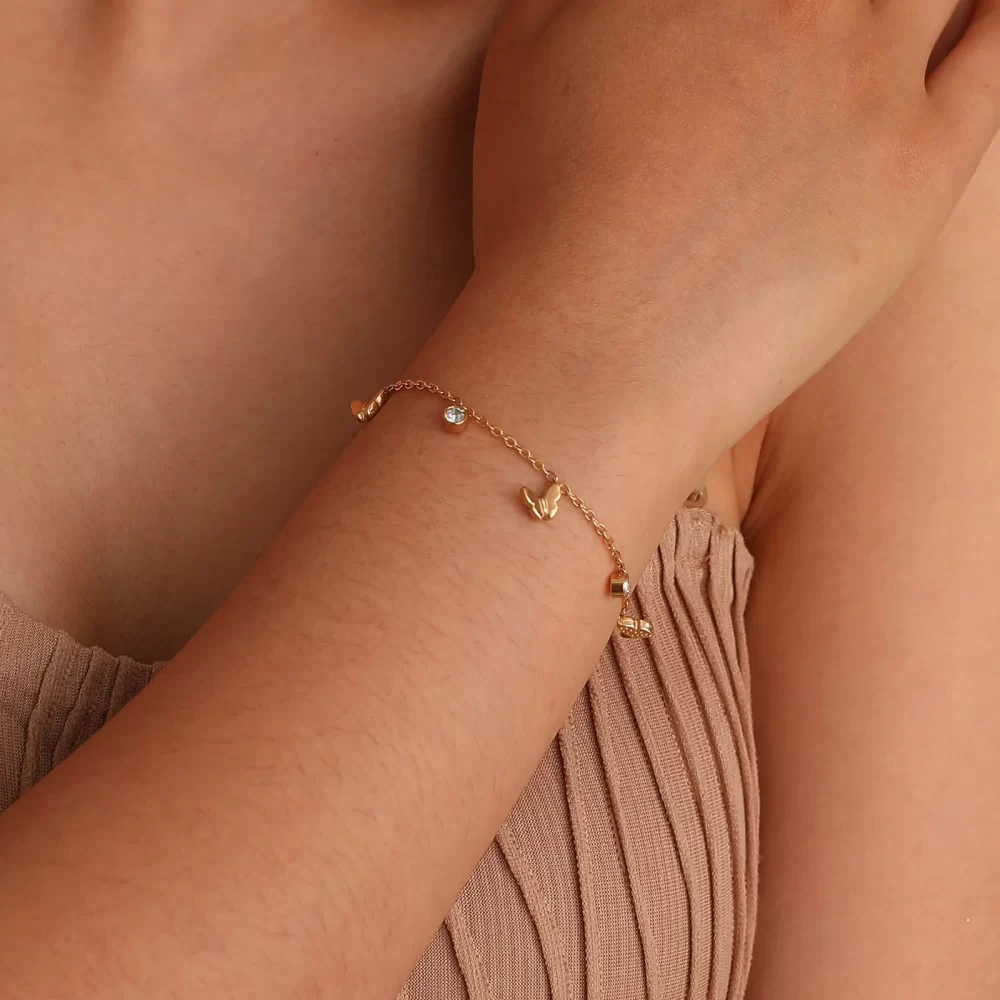 Pulseira De Zircão De Aço Inoxidável, Abacaxi, Borboleta, Árvore Da Vida, Luz Pingente De Cacto, Artesanato De Luxo, Pulseiras Coreanas, Jóias - Image 2