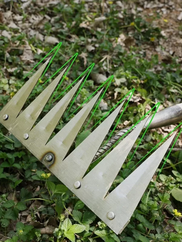 Hoe Weeding Rake 4/7 Tooth Ground Loose Soil Weeders Grass Puller Farm Agricultural Garden Hand Tools Nail Rake - Image 4