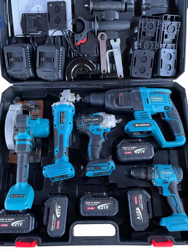 YYHC-Power Tool Kits Electric Hammer Impact Drill Brushless Angle Grinder Cordless Wrench Portable Circular Saw Combination