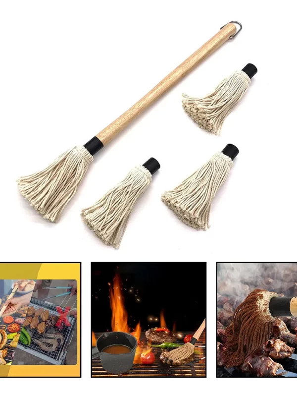 BBQ Mop Brush Set, Enhanced Grilling Experience, Escova de lubrificação Superior, Churrasco ao ar livre Cozinha Ferramentas