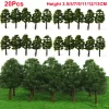 Modelo de árvores em miniatura para layout ferroviário, árvore falsa, paisagem DIY, decoração do edifício, artesanato brinquedos, presente, 20 pçs/saco