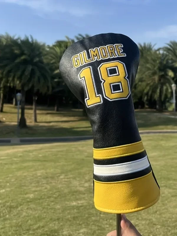 PU Couro Golf Club Head Covers Set, Número bordado 18 - Weighted Meias para Motorista, Fairway Woods, Clubes Híbridos