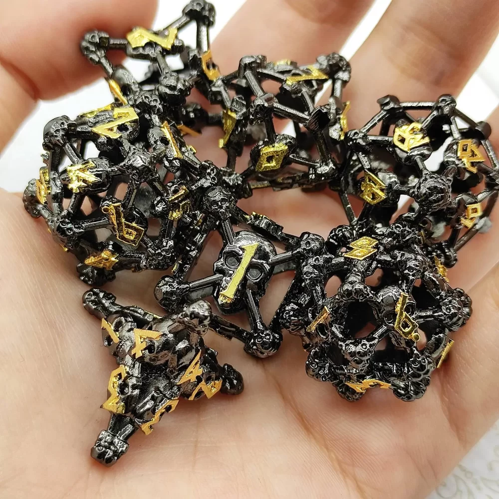 DND Metal Dice Set, Crânio do Dia das Bruxas, RPG D & D TRPG Board Games, Acessório Poliédrico Dice, D6, D8, D10, D12, D20 - Imagem 6