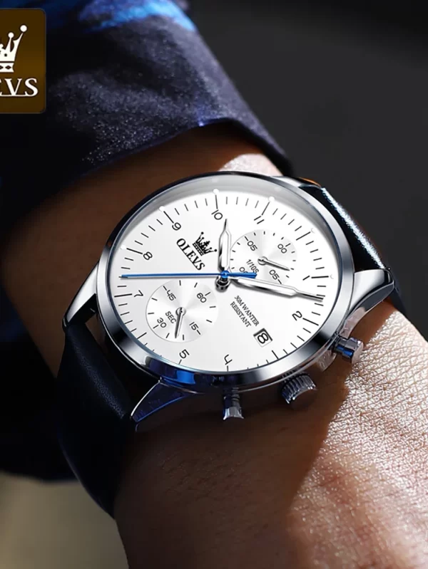 OLEVS Watches for Men Original Brand Quartz Luxury Business Men's Watch Waterproof Luminous Date Fashion Chronograph Wristwatch - Image 6