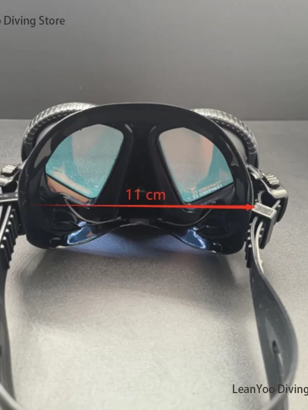 Professional Low Volume Scuba Mask with Camera Holder Mirror Tempered Glass Diving Glasses Pack In Black Zipper Box - Image 3