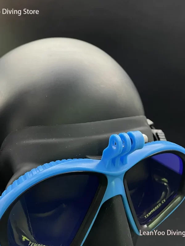 Professional Low Volume Scuba Mask with Camera Holder Mirror Tempered Glass Diving Glasses Pack In Black Zipper Box - Image 2