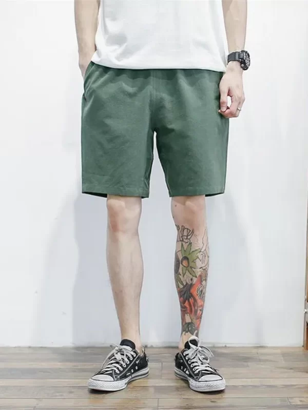 Calça solta de linho algodão masculina, elástico na cintura, calça com cordão, casual, meia calça pura, moda masculina, verão, nova, tamanho grande, M-6XL, 2022 - Image 4