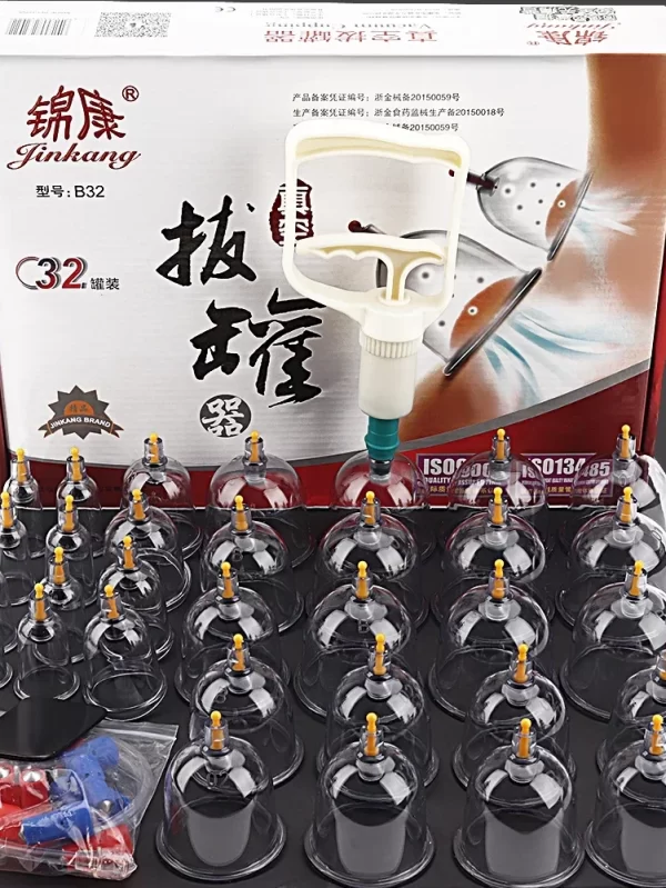 32 peças de vácuo profissional acupuntura ventosas massageador terapia latas vácuo ventosas anti-celulite ventosas para massageador corporal frascos de fisioterapia medicina tradicional chinesa