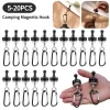 Ganchos magnéticos fortes multiúso, tipo D, fivela de montanhismo, gancho para tenda ao ar livre, camping, gancho de rolamento magnético, 5-20pcs