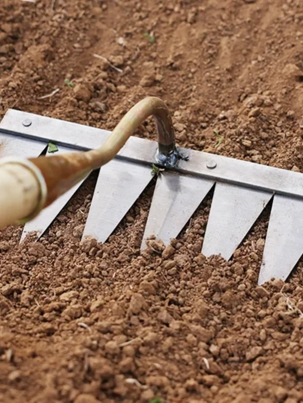 Hoe Weeding Rake 4/7 Tooth Ground Loose Soil Weeders Grass Puller Farm Agricultural Garden Hand Tools Nail Rake - Image 6