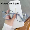 Unisex TR90 Anti-Blue Ray Myopia Óculos, Ao ar livre, Visão curta, Óculos Diopter, Grande, Praça, Perto, Óculos de moda